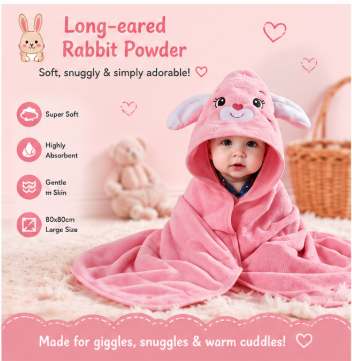 🐻 Little Nestlings™ Cozy Cuddles Hooded Towel