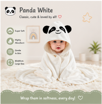 🐻 Little Nestlings™ Cozy Cuddles Hooded Towel
