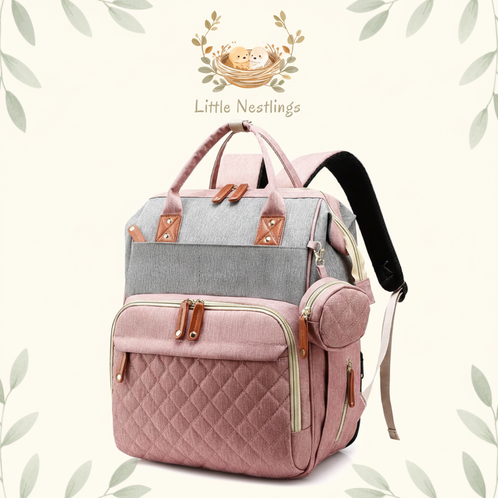 Diaper Bag with Little Nestlings Background