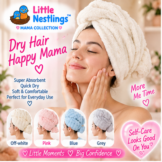 💕 Little Nestlings™ MamaWrap Quick-Dry Hair Towel