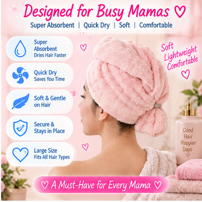💕 Little Nestlings™ MamaWrap Quick-Dry Hair Towel