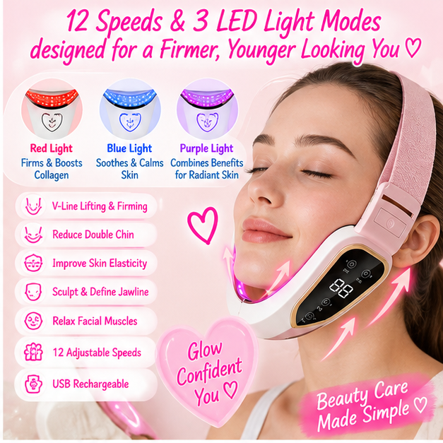💕 Little Nestlings™ MamaSculpt V-Face 12-Speed LED Massager