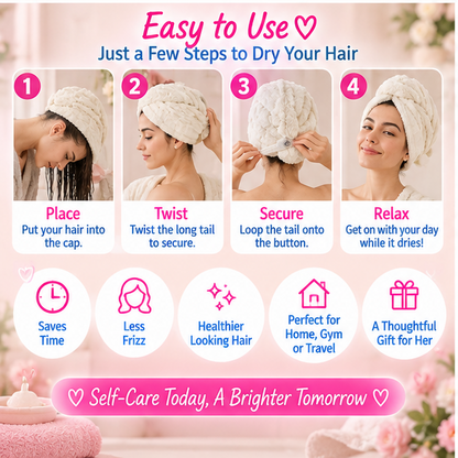 💕 Little Nestlings™ MamaWrap Quick-Dry Hair Towel