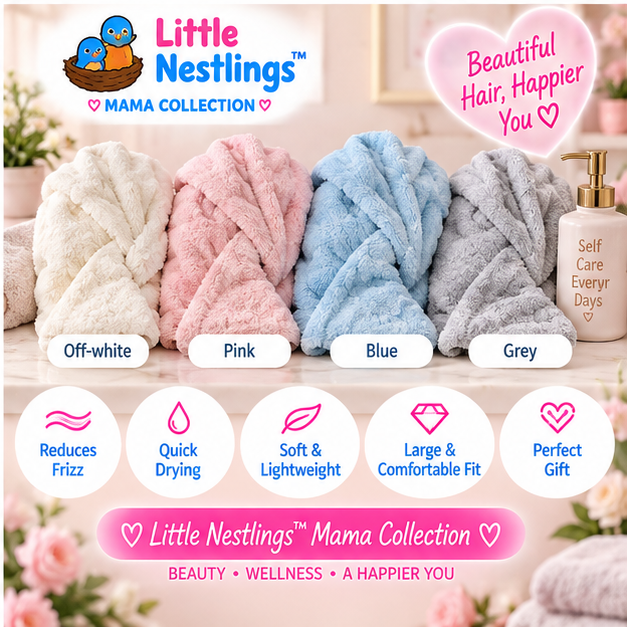 💕 Little Nestlings™ MamaWrap Quick-Dry Hair Towel