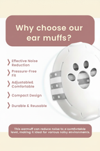 Little Nestlings Ear Muffs Feature Infographic - Dusty Rose