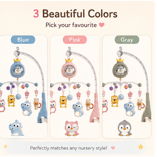 🐧 Little Nestlings™ Dreamy Penguin 360° Musical Crib Mobile