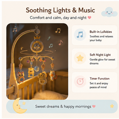 🐧 Little Nestlings™ Dreamy Penguin 360° Musical Crib Mobile