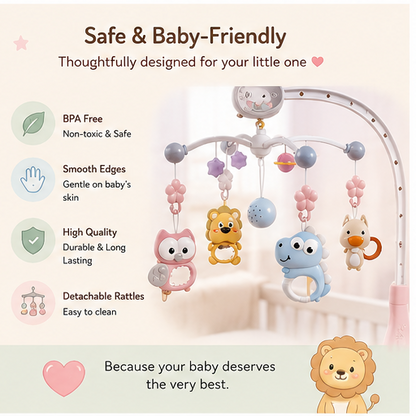 🐧 Little Nestlings™ Dreamy Penguin 360° Musical Crib Mobile