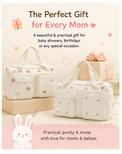 🧸 Little Nestlings™ CuddleCarry Large Capacity Mommy & Baby Bag 🌷