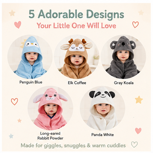 🐻 Little Nestlings™ Cozy Cuddles Hooded Towel