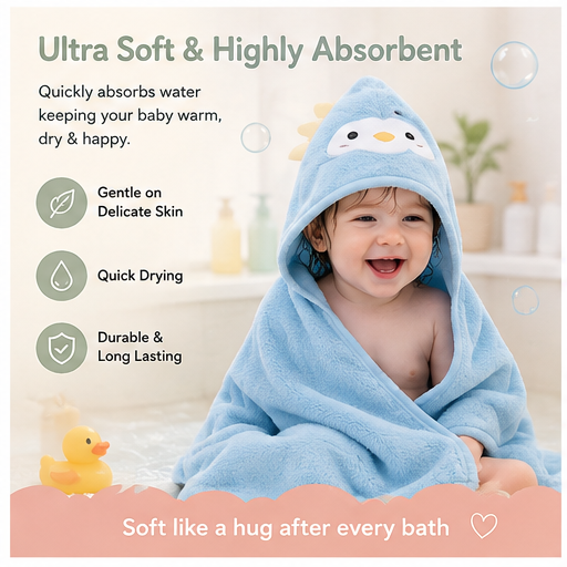 🐻 Little Nestlings™ Cozy Cuddles Hooded Towel
