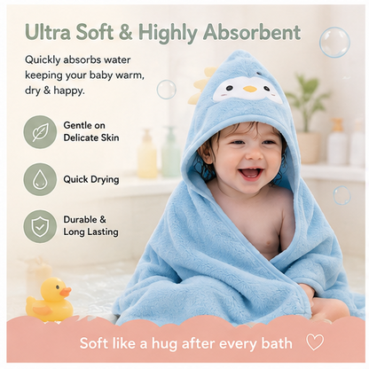 🐻 Little Nestlings™ Cozy Cuddles Hooded Towel