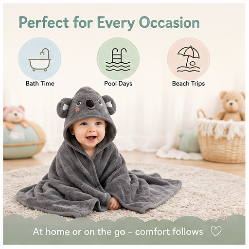 🐻 Little Nestlings™ Cozy Cuddles Hooded Towel