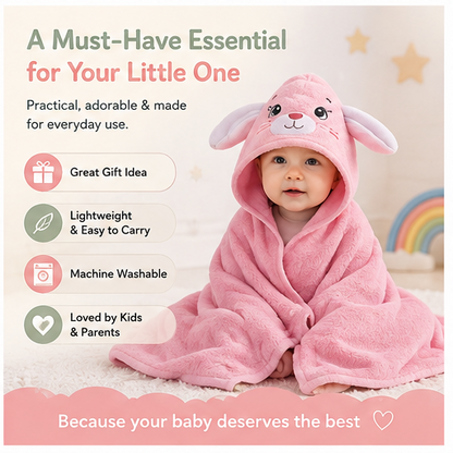 🐻 Little Nestlings™ Cozy Cuddles Hooded Towel