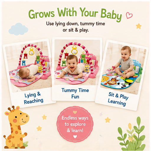🧸 Little Nestlings™ Play & Grow 2-in-1 Baby Piano Activity Gym