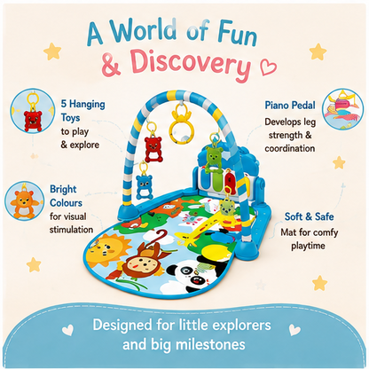 🧸 Little Nestlings™ Play & Grow 2-in-1 Baby Piano Activity Gym
