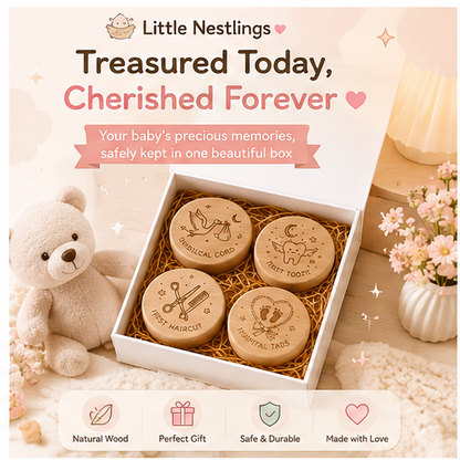 🧸 Little Nestlings™ My First Memories Wooden Keepsake Set