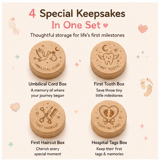 🧸 Little Nestlings™ My First Memories Wooden Keepsake Set