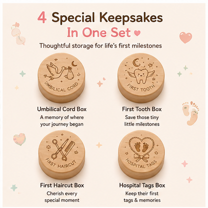 🧸 Little Nestlings™ My First Memories Wooden Keepsake Set