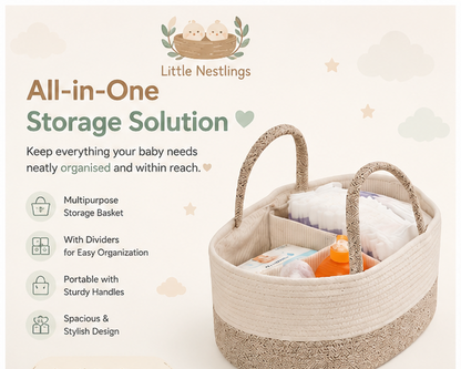 🐣 Little Nestlings™ CozyNest Baby Organizer Basket
