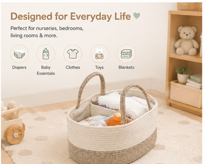 🐣 Little Nestlings™ CozyNest Baby Organizer Basket