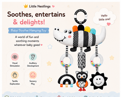 🐊 Little Nestlings™ Sensory Safari Hanging Toy