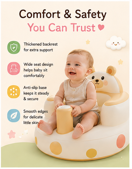 🐰 Little Nestlings™ SnuggleSeat 3-in-1 Inflatable Baby Training Seat 🐻🐥