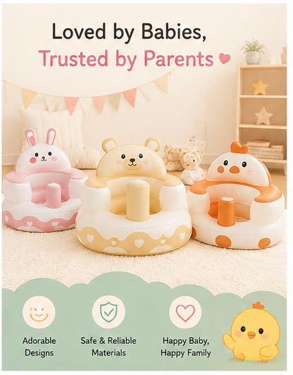 🐰 Little Nestlings™ SnuggleSeat 3-in-1 Inflatable Baby Training Seat 🐻🐥